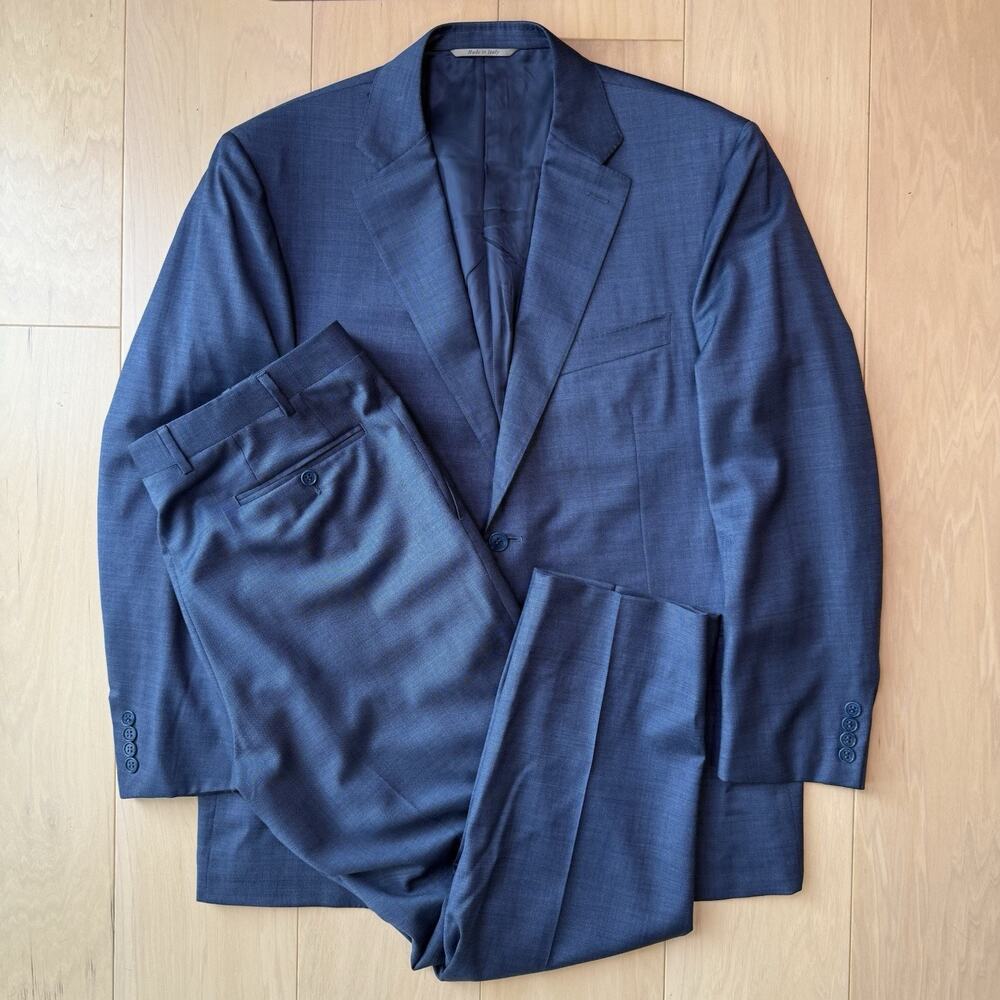 Canali Suit IT 54 Blue Wool Two Piece Made in Italy